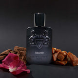 Akaster a multifaceted oud with a heart of Bulgarian rose, Taif rose and Geranium. 
