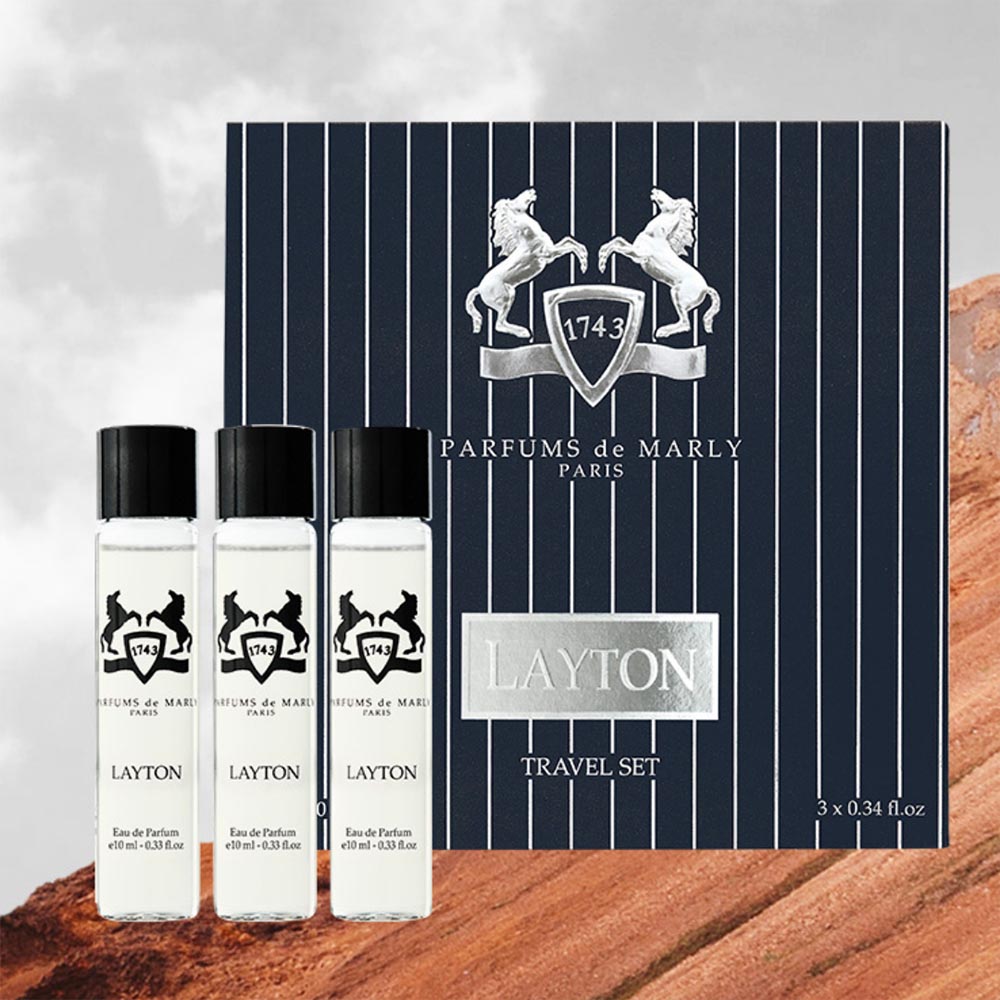 Layton Refill Travel Set, a trio of 10ml perfect travel size bottles.